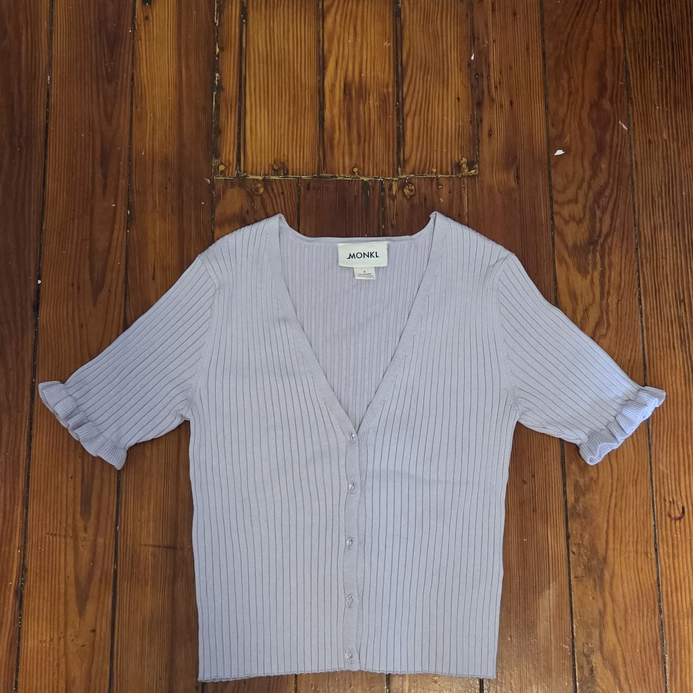 Monki Lavender Ribbed Knit Top